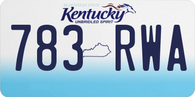 KY license plate 783RWA
