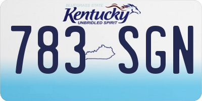 KY license plate 783SGN