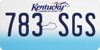 KY license plate 783SGS