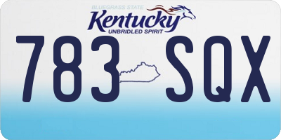 KY license plate 783SQX
