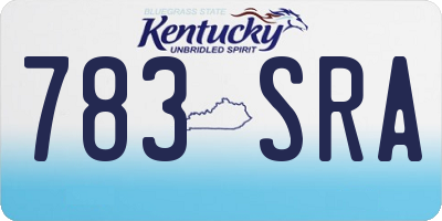 KY license plate 783SRA