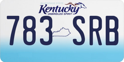 KY license plate 783SRB