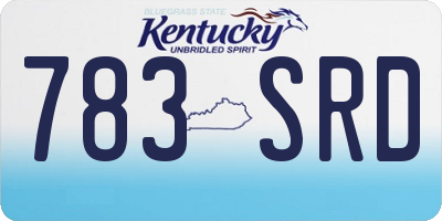 KY license plate 783SRD