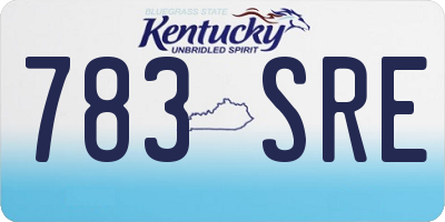 KY license plate 783SRE