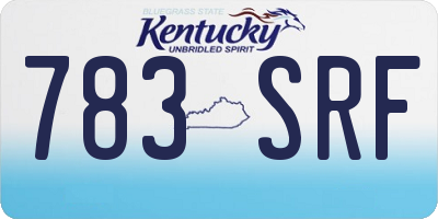 KY license plate 783SRF