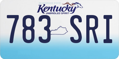 KY license plate 783SRI
