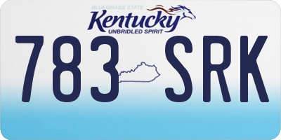 KY license plate 783SRK