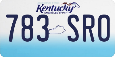 KY license plate 783SRO