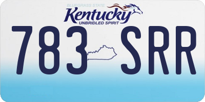 KY license plate 783SRR