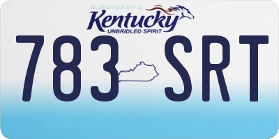 KY license plate 783SRT