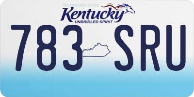 KY license plate 783SRU