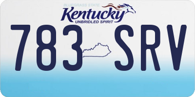KY license plate 783SRV