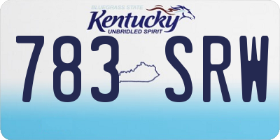 KY license plate 783SRW