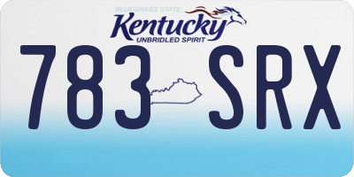 KY license plate 783SRX