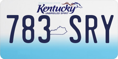 KY license plate 783SRY