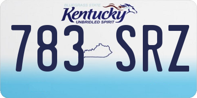 KY license plate 783SRZ