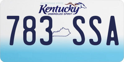 KY license plate 783SSA