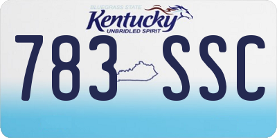 KY license plate 783SSC