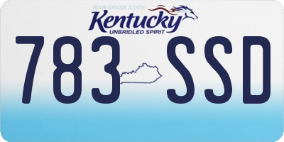 KY license plate 783SSD