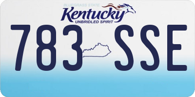 KY license plate 783SSE