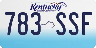 KY license plate 783SSF