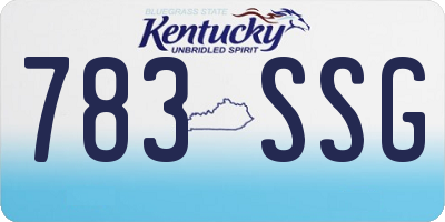 KY license plate 783SSG
