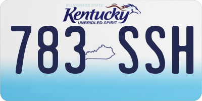 KY license plate 783SSH