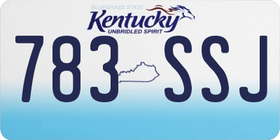 KY license plate 783SSJ