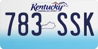 KY license plate 783SSK