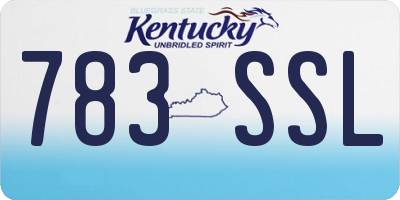 KY license plate 783SSL