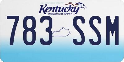 KY license plate 783SSM