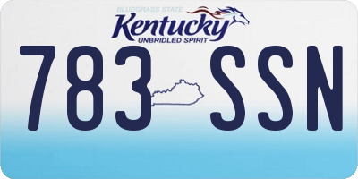 KY license plate 783SSN