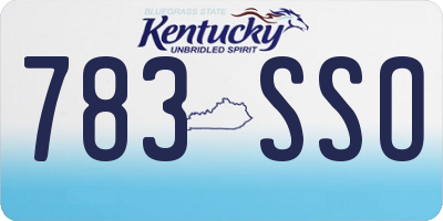 KY license plate 783SSO