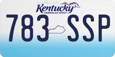 KY license plate 783SSP