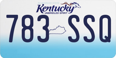 KY license plate 783SSQ