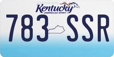 KY license plate 783SSR