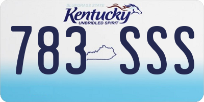 KY license plate 783SSS