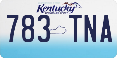 KY license plate 783TNA