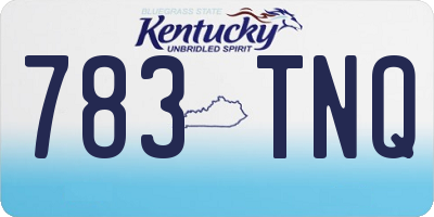 KY license plate 783TNQ
