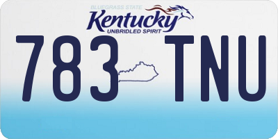 KY license plate 783TNU