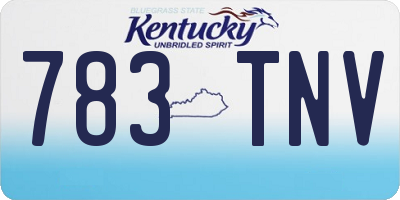 KY license plate 783TNV