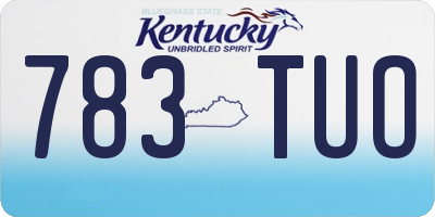 KY license plate 783TUO