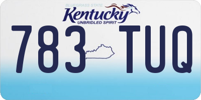 KY license plate 783TUQ