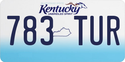 KY license plate 783TUR