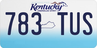 KY license plate 783TUS