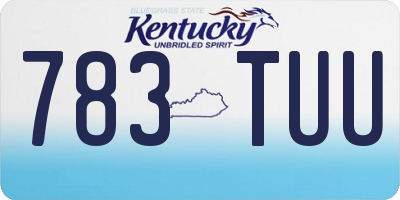 KY license plate 783TUU