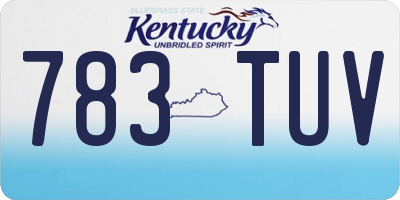 KY license plate 783TUV