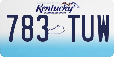 KY license plate 783TUW