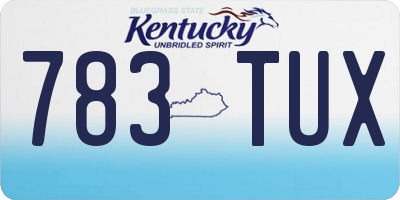 KY license plate 783TUX