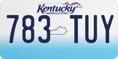 KY license plate 783TUY
